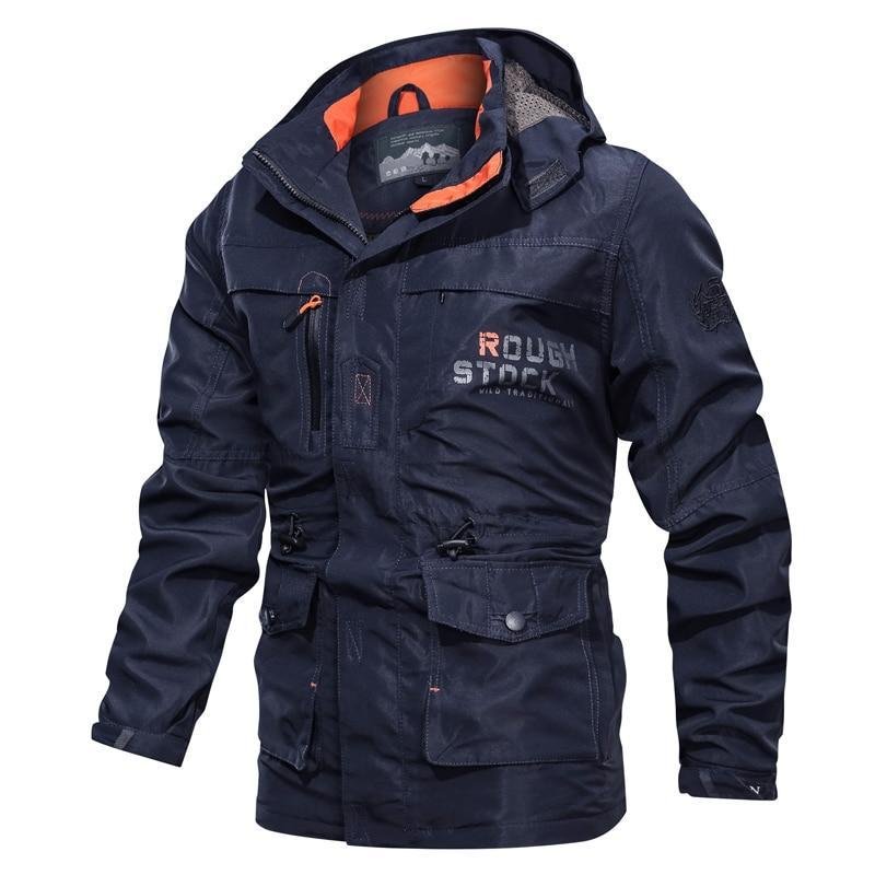 Men's Medium To Long Casual Outdoor Hooded Plus Size Jacket - Image 3