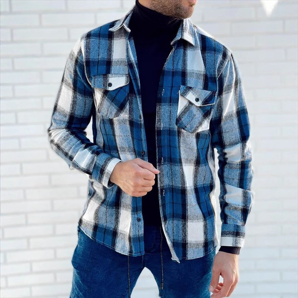 Mens Color-Block Digital Print Floral Cardigan Jacket Coat