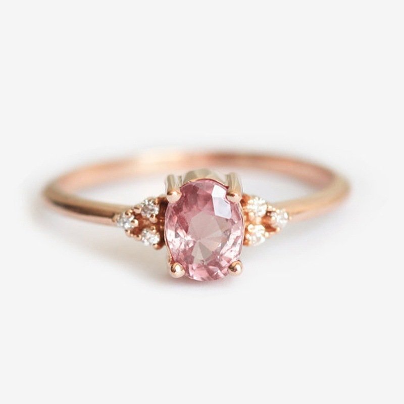 Alloy Inlaid Artificial Gem Geometric Insert Gemstones Diamond Ring - Image 3