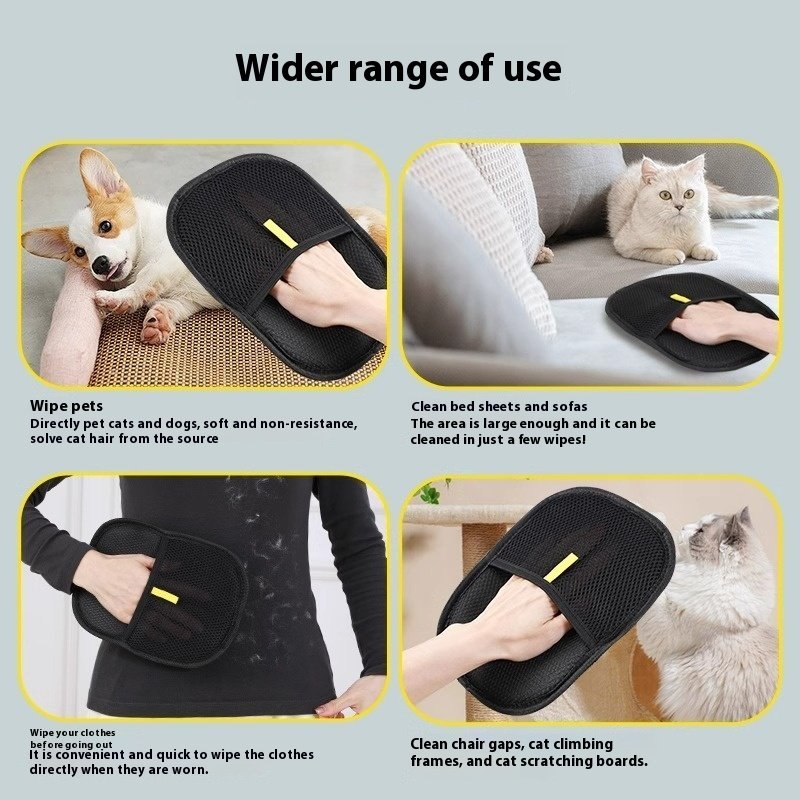Pet Hair Remover Mitt Pet Hair Remover Gloves Deshedding Brush Glove For Dog Cat Rabbit With Long Short Curly Hair - Image 8