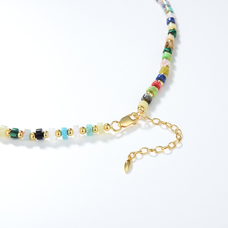 European And American Multi Gem Turquoise Shoushan Stone Necklace - Image 6