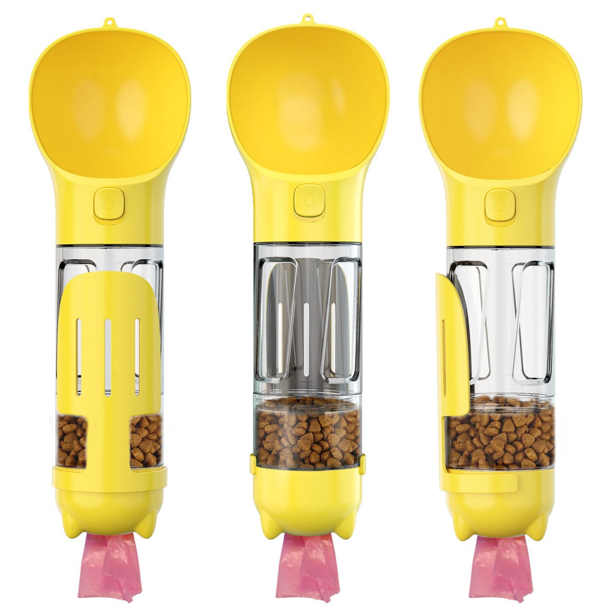 300 500ml Portable Multifunction Dog Water Bottle Food Feeder For Big Dogs 3 In 1 Poop Dispenser Puppy Pet Travel Drinking Bowls - Image 7