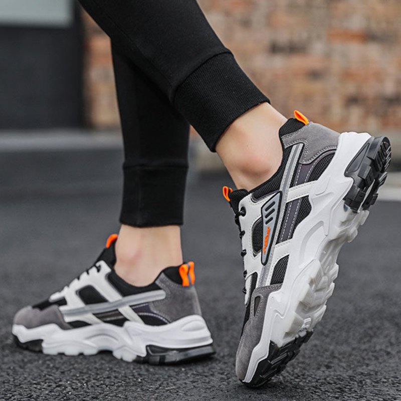 Black White Lace-up Sneakers Men Outdoor Breathable Csual Mesh Shoes Lightweight Running Sports Shoes - Image 5