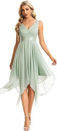 Women's Lace Chiffon Cocktail Ball Gown - Image 6