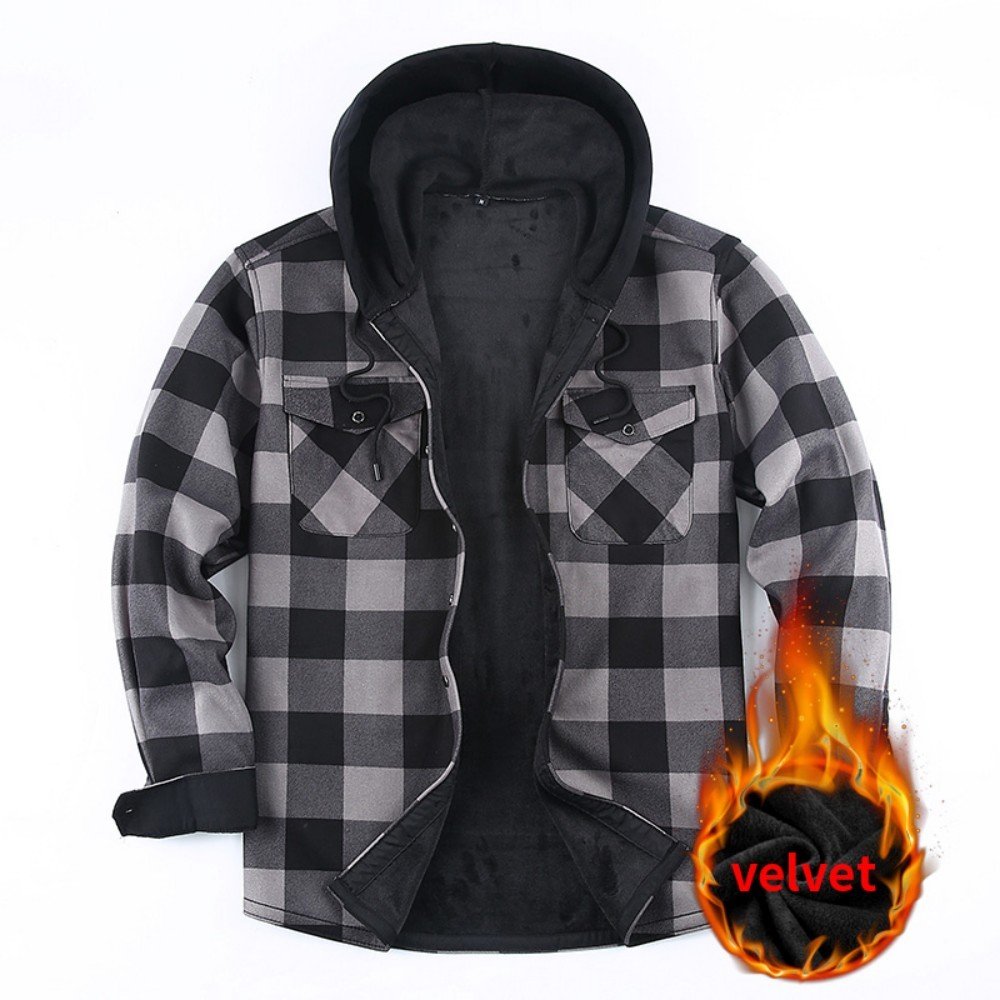 JM319 Hooded Fleece Shirt Jacket