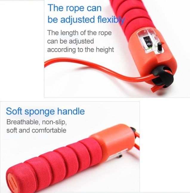 Skipping Rope With Counter Adjustable Length Counter Wear-resistant Foam Cotton Handle JumpRope Exercise Portable Sports Training Equipment - Image 2