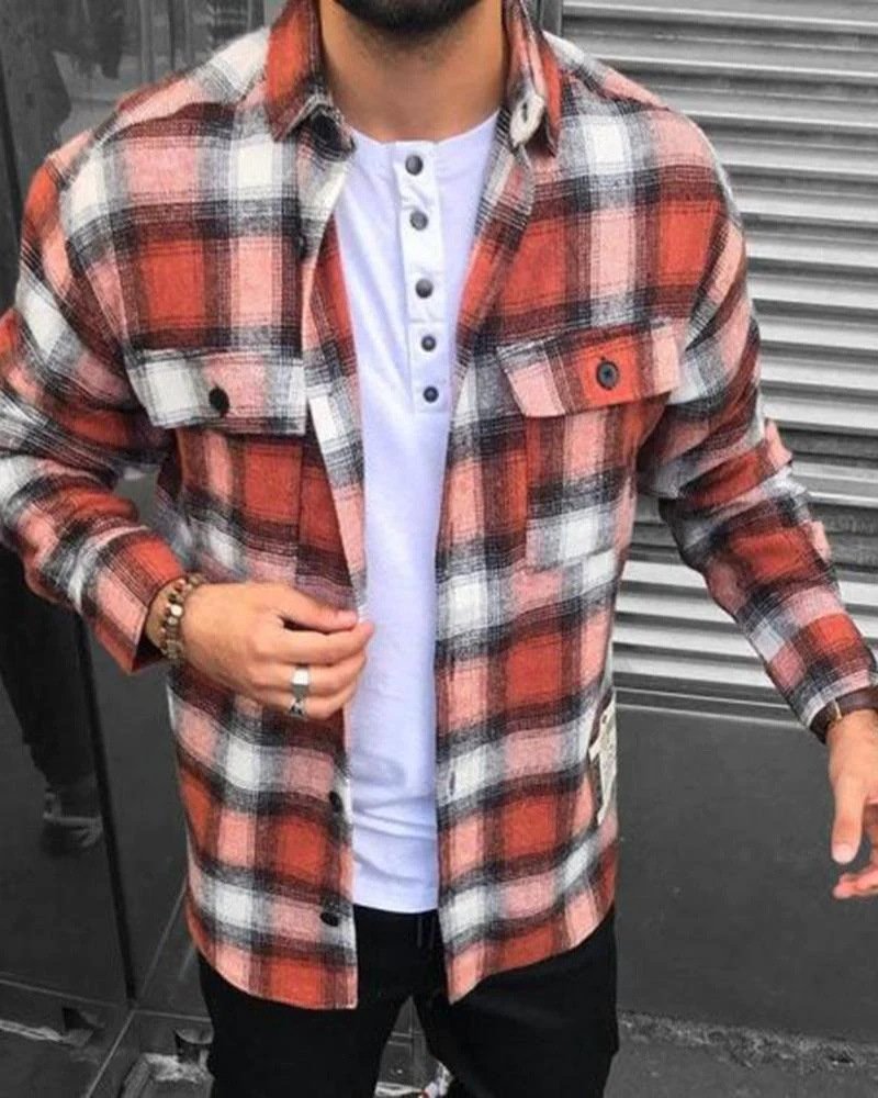 Mens Color-Block Digital Print Floral Cardigan Jacket Coat - Image 7