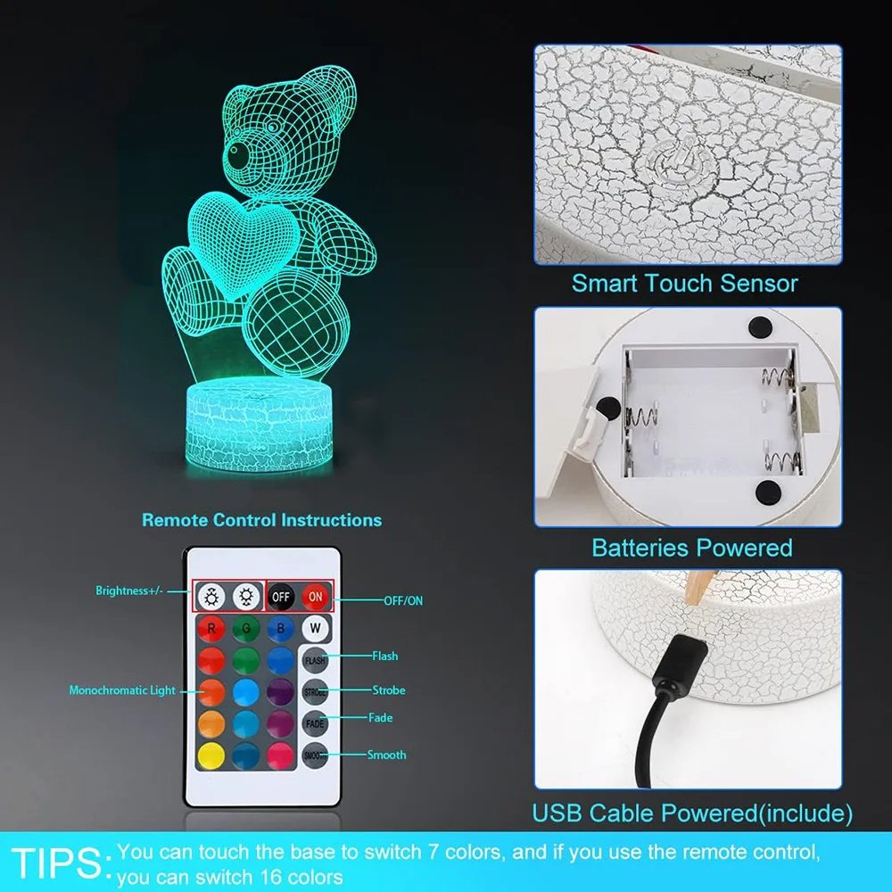 3D Lamp Acrylic USB LED Night Lights Neon Sign Lamp Xmas Christmas Decorations For Home Bedroom Birthday Decor Valentines Day Gifts - Image 2