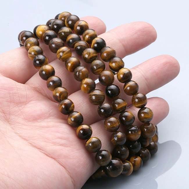 Natural Tiger Eye Gem Stone Bead Necklace Bracelet - Image 2