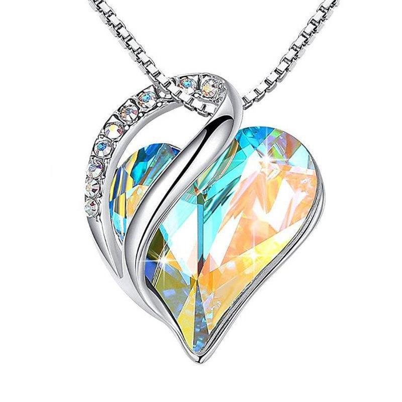 925 Sliver Heart Shaped Geometric Necklace Jewelry Women's Clavicle Chain Valentine's Mothers Day Gift - Image 5