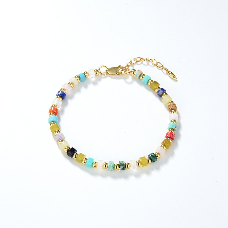 European And American Multi Gem Turquoise Shoushan Stone Necklace - Image 7
