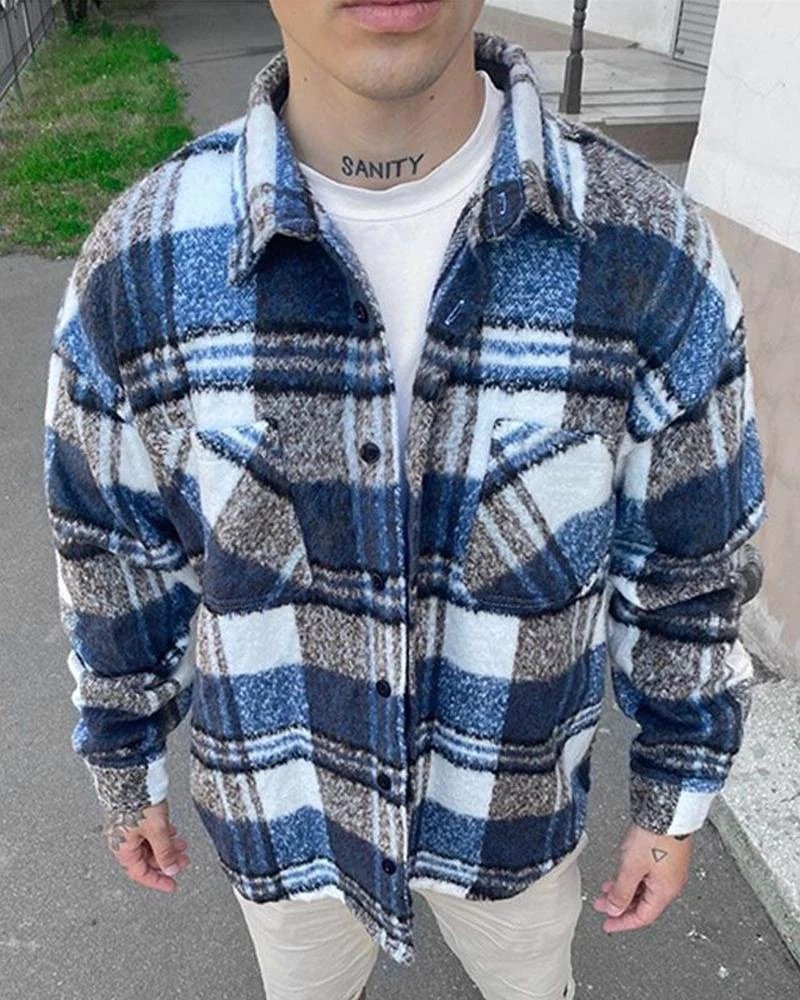 Mens Color-Block Digital Print Floral Cardigan Jacket Coat - Image 9