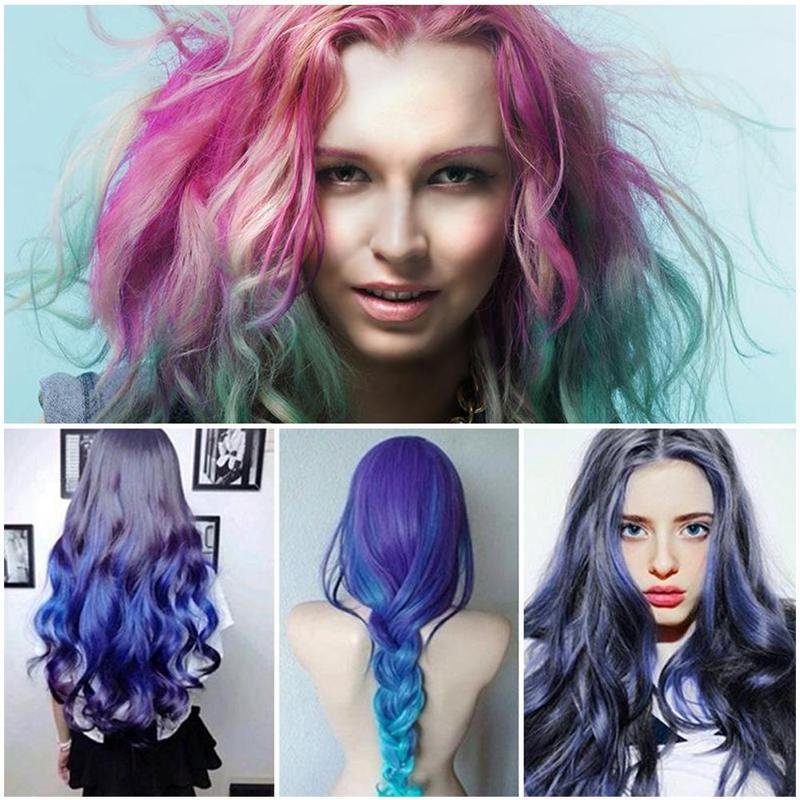 Temporary Mini Disposable Crayons Hair Color Dyeing Mascara Dye Chalk Box With Brush - Image 4