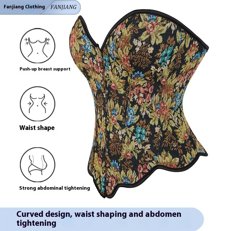 Jacquard Non-lace Women's Body Fishbone Corset - Image 2