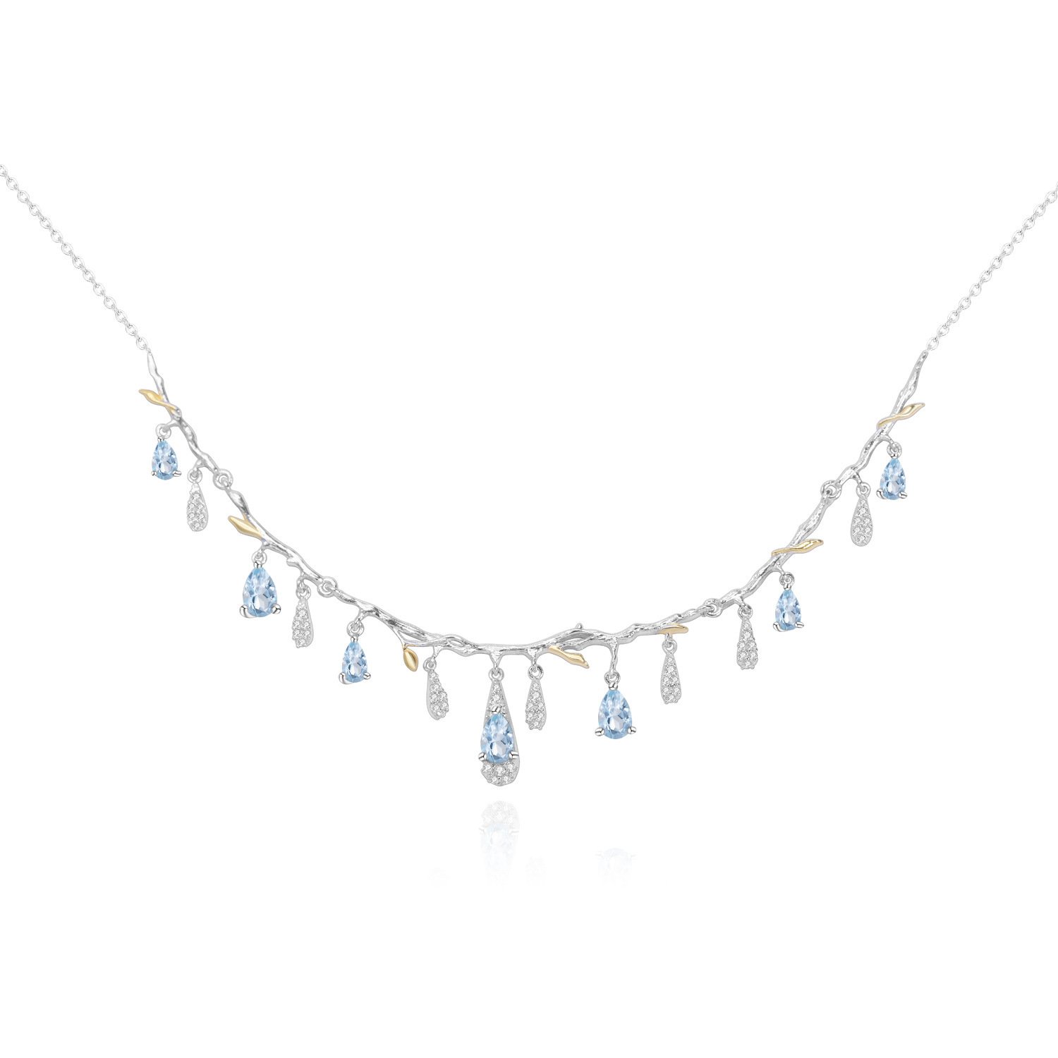 S925 Silver Natural Topaz Necklace - Image 2