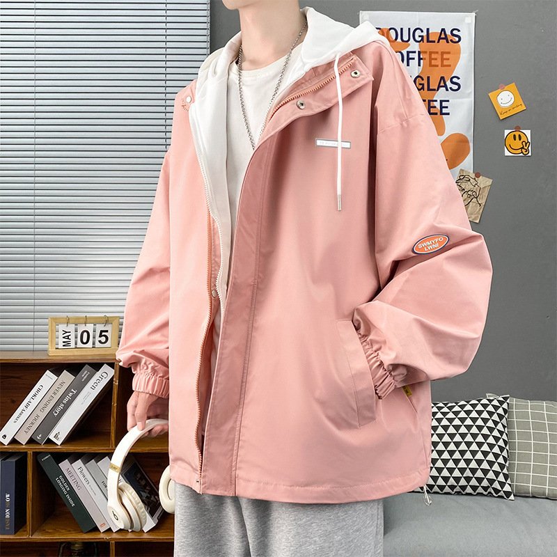 Mens Slim-Fit Hooded Jacket Korean-Style Trendy - Image 2