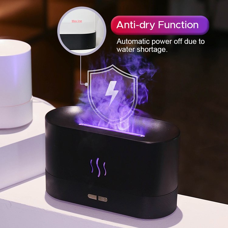 Best Selling USB Ultrasonic Flame Humidifier Led RGB Colorful Essential Oil Fire Flame Aroma Diffuser - Image 6