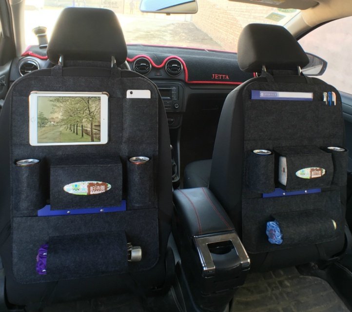 Auto Car Backseat Organizer Car-Styling Holder Multi-Pocket Seat Wool Felt Storage Multifunction Vehicle Accessories Bag - Image 2
