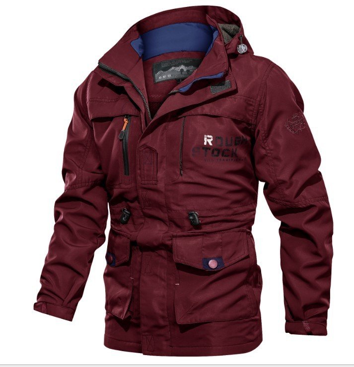 Men's Medium To Long Casual Outdoor Hooded Plus Size Jacket - Image 9