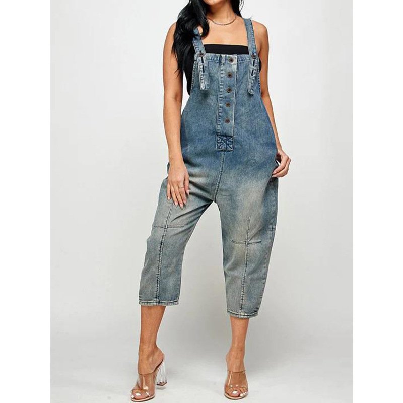 Women's Clothing Fashion Casual Siamese Suspender Jeans Women - Image 5