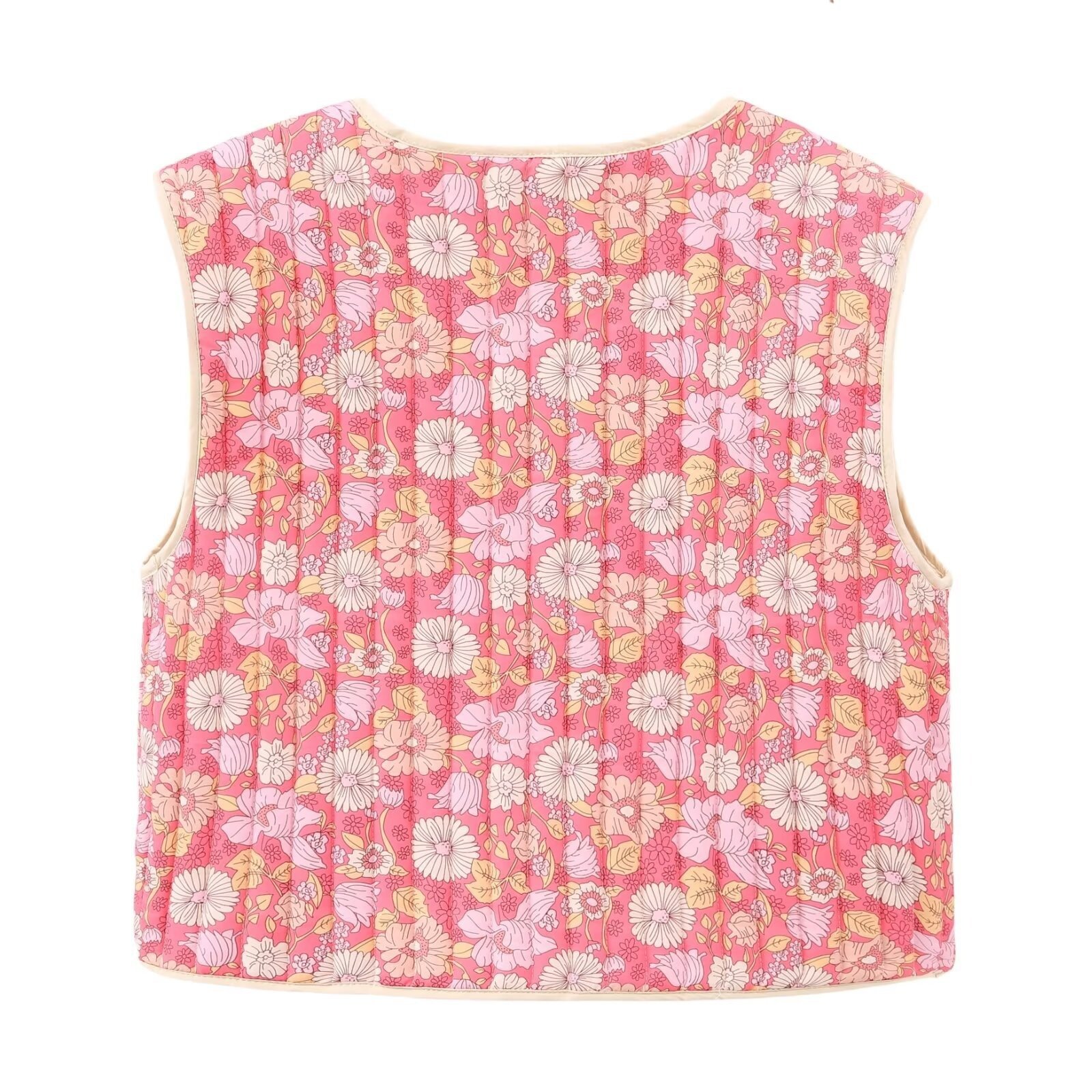 Autumn Small Floral Double-sided Wear Cotton Vest - Image 4