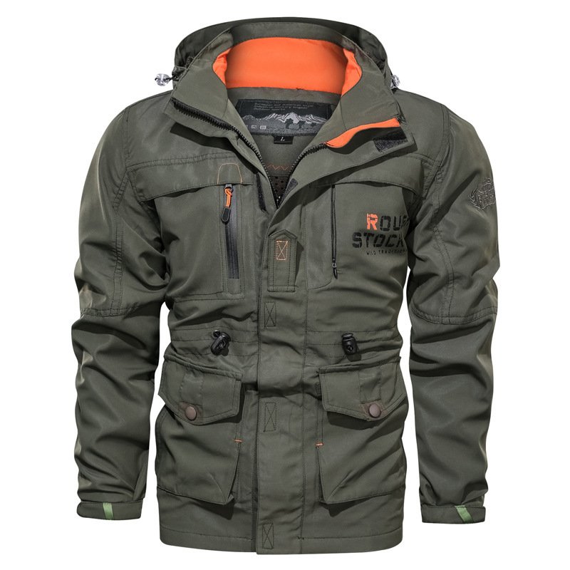 Men's Medium To Long Casual Outdoor Hooded Plus Size Jacket - Image 6