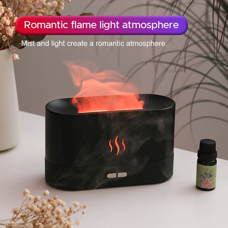 Best Selling USB Ultrasonic Flame Humidifier Led RGB Colorful Essential Oil Fire Flame Aroma Diffuser - Image 4