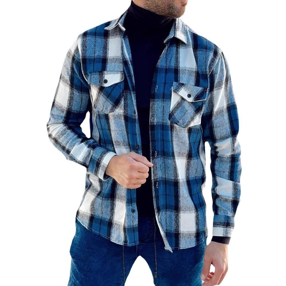 Mens Color-Block Digital Print Floral Cardigan Jacket Coat - Image 5