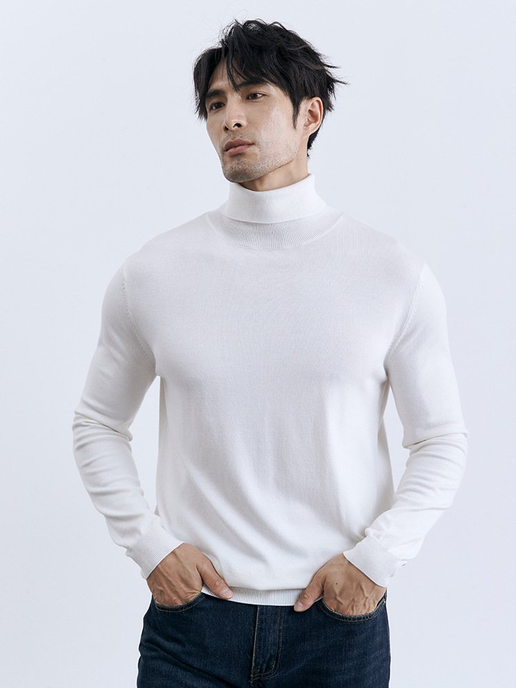 Turn-down Turtleneck Core-spun Knit Sweater For Men Rugged Style - Image 7