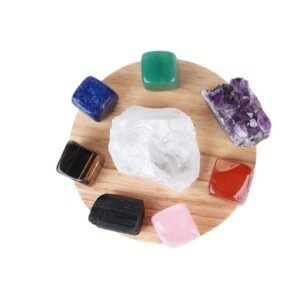 Natural Seven Chakra Rough Stone Polished Belt Power Gem Gift Box