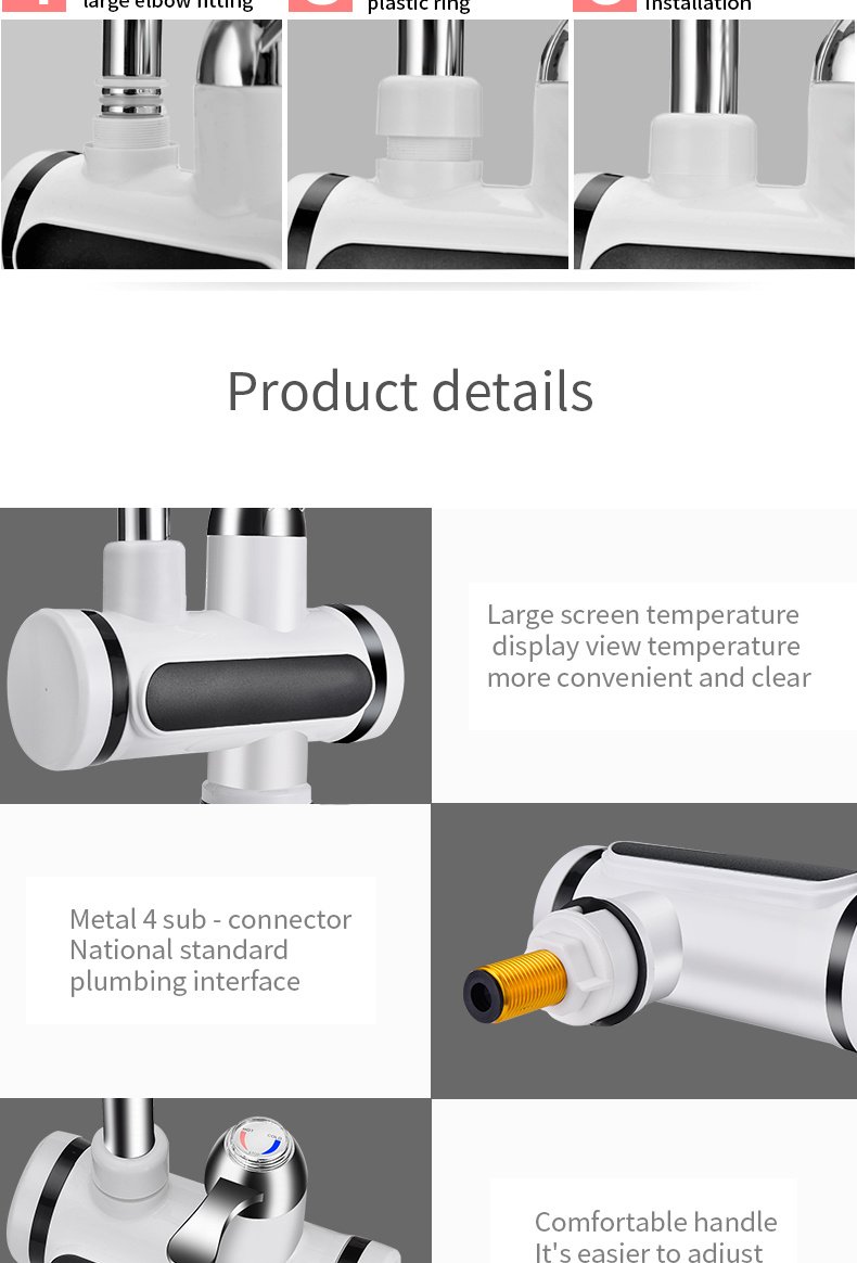 Kitchen Electric Water Tap Water Heater Temperature Display Cold Heating Faucet Hot Water Faucet Heater - Image 6