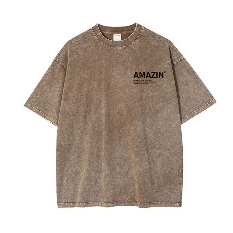 High-end Vintage Snow-washed Mens Top