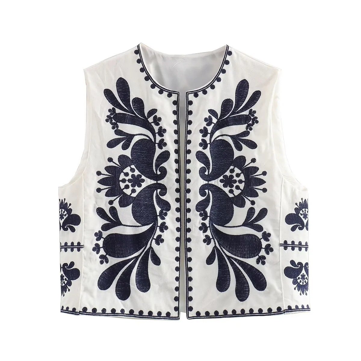 European And American Women's Clothing Sleeveless Embroidered Vest Women's Top - Image 5