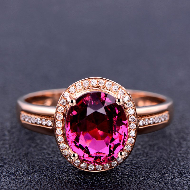 Red Crystal Ruby Gemstones Diamonds Rings - Image 3