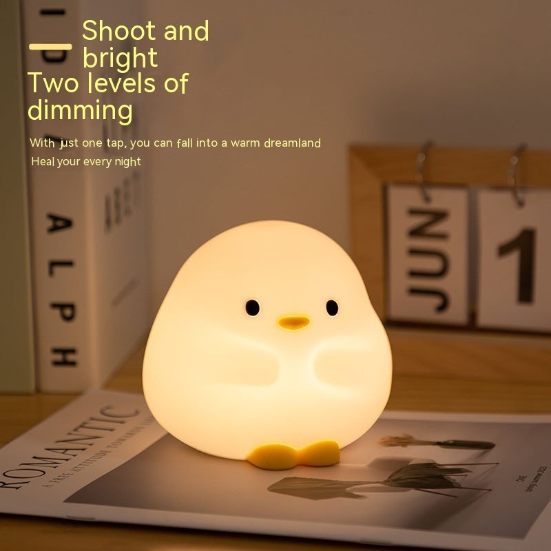 Cute Duck LED Night Lamp Cartoon Silicone USB Rechargeable Sleeping Light Touch Sensor Timing Bedroom Bedside Lamp For Kid Gift Home Decor - Image 4