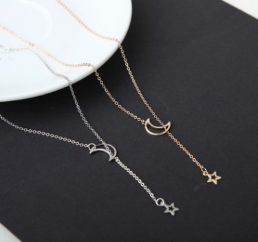 Simple Moon Star Necklace Clavicle Chain Short Necklace - Image 2