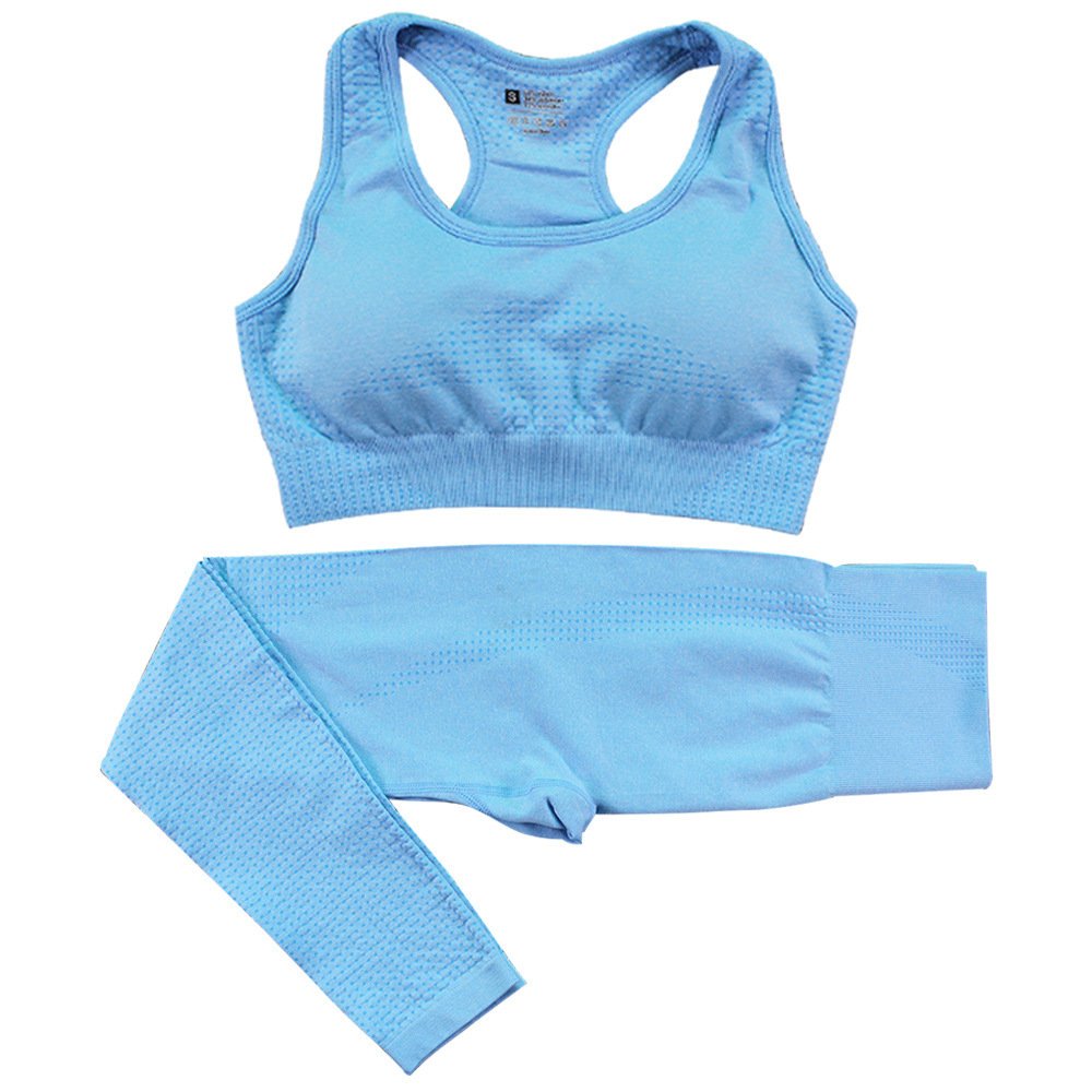 2PCS Seamless Yoga Set Women Tracksuit High Waist Leggings Workout Sportswear Gym Clothing Fitness Crop Top Sports Suits Gym Set - Image 6