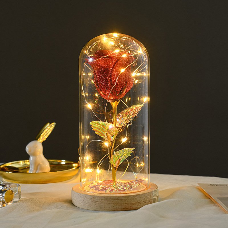 Valentines Day Gift For Girlfriend Eternal Rose Flowers LED Light In Glass Cover Day Wedding Decoration Favors Mother Day Female Gift Gift - Image 9