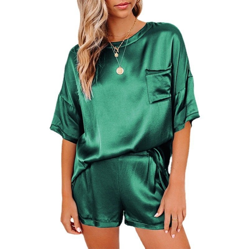 Pajama Set Short Sleeve Sleepwear Women Home Clothing - Image 6