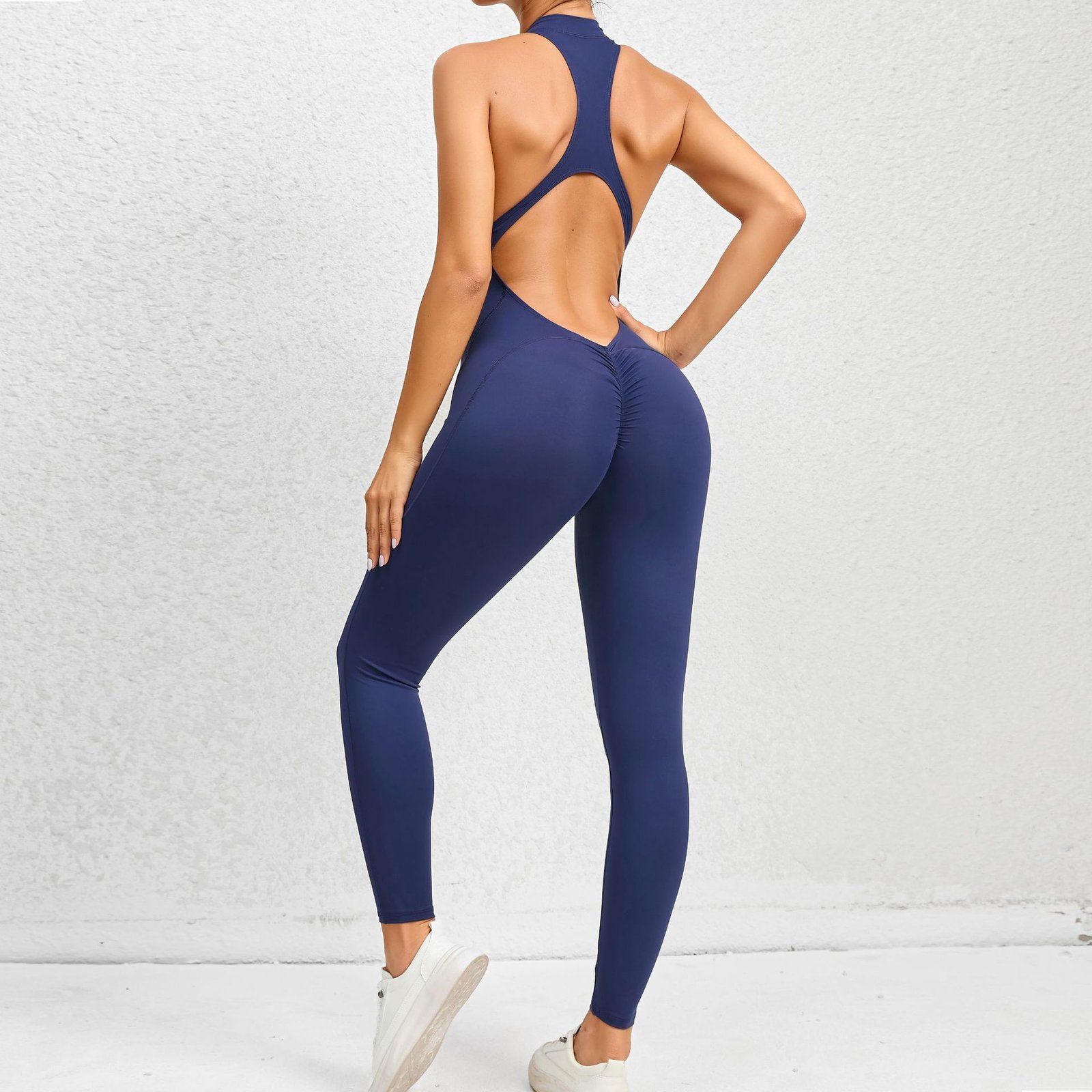 Zippered Yoga Fitness Jumpsuit Sleeveless Tummy Control Stretch Shapewear Butt Lifting Sportswear Women Fashion Outfits Clothing - Image 10
