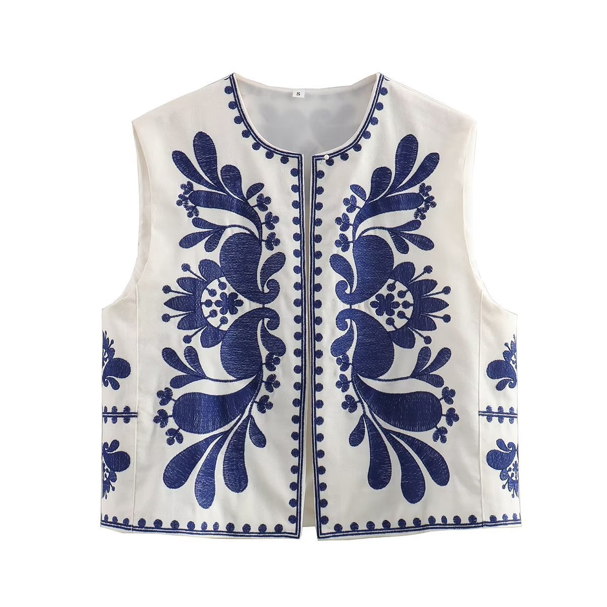 European And American Women's Clothing Sleeveless Embroidered Vest Women's Top - Image 6