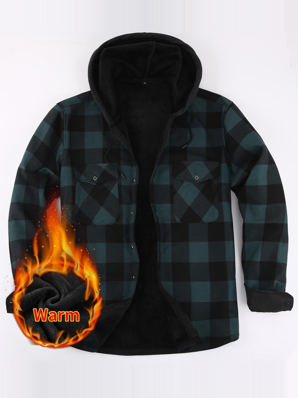 JM319 Hooded Fleece Shirt Jacket - Image 8