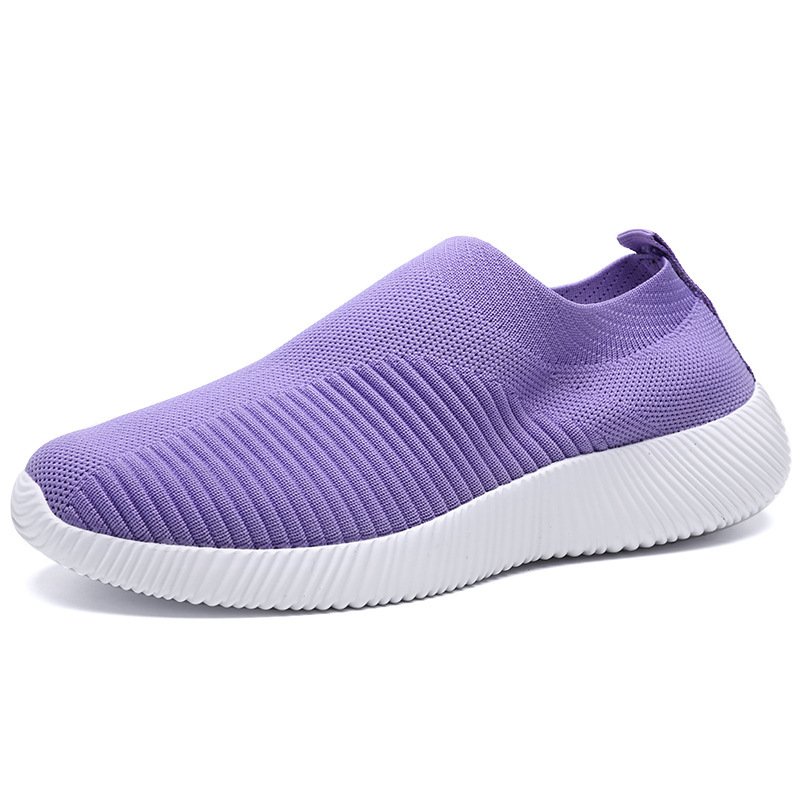 Flying Knit Sneakers Men's Mesh White Shoes Black Casual Sneakers - Image 10