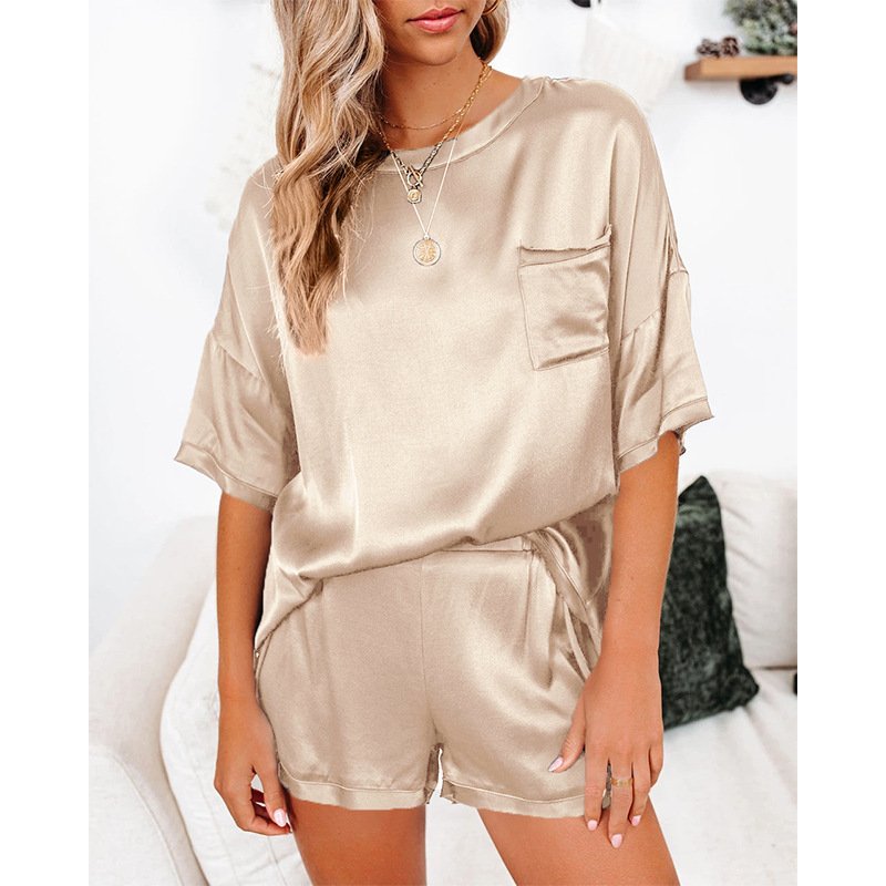 Pajama Set Short Sleeve Sleepwear Women Home Clothing - Image 4