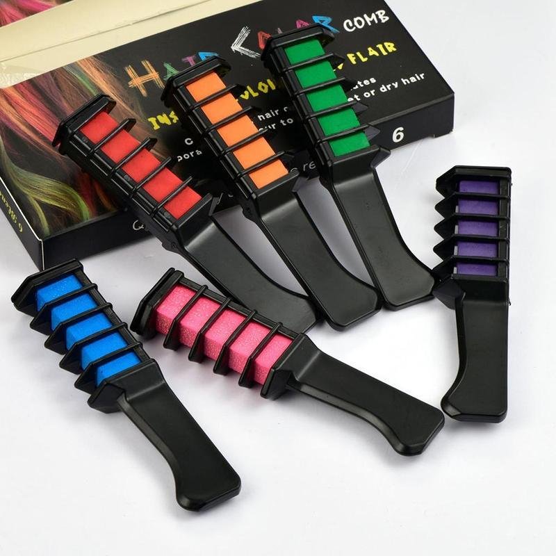 Temporary Mini Disposable Crayons Hair Color Dyeing Mascara Dye Chalk Box With Brush - Image 5