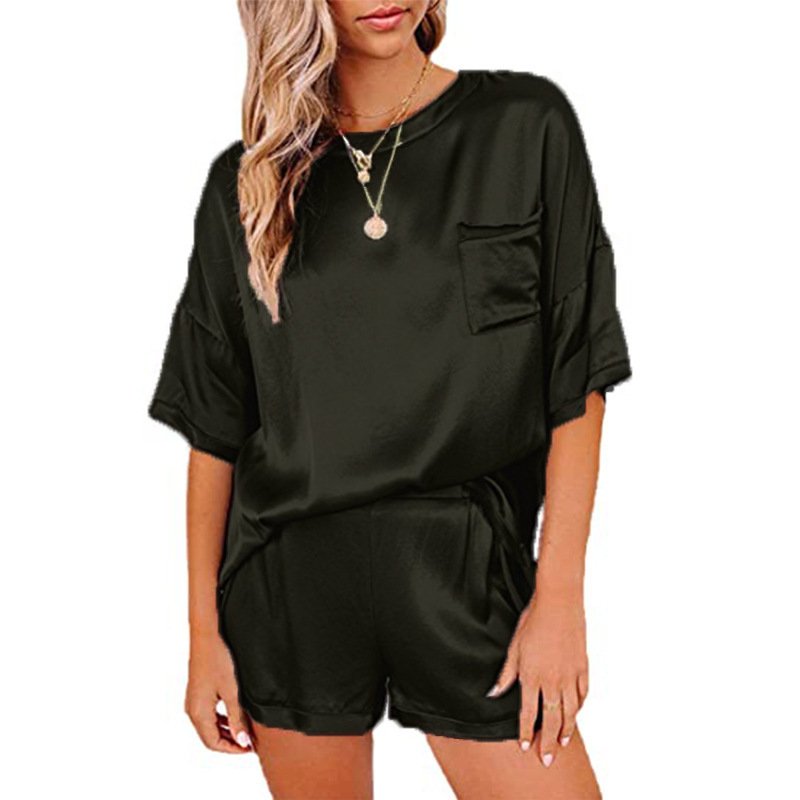 Pajama Set Short Sleeve Sleepwear Women Home Clothing - Image 5