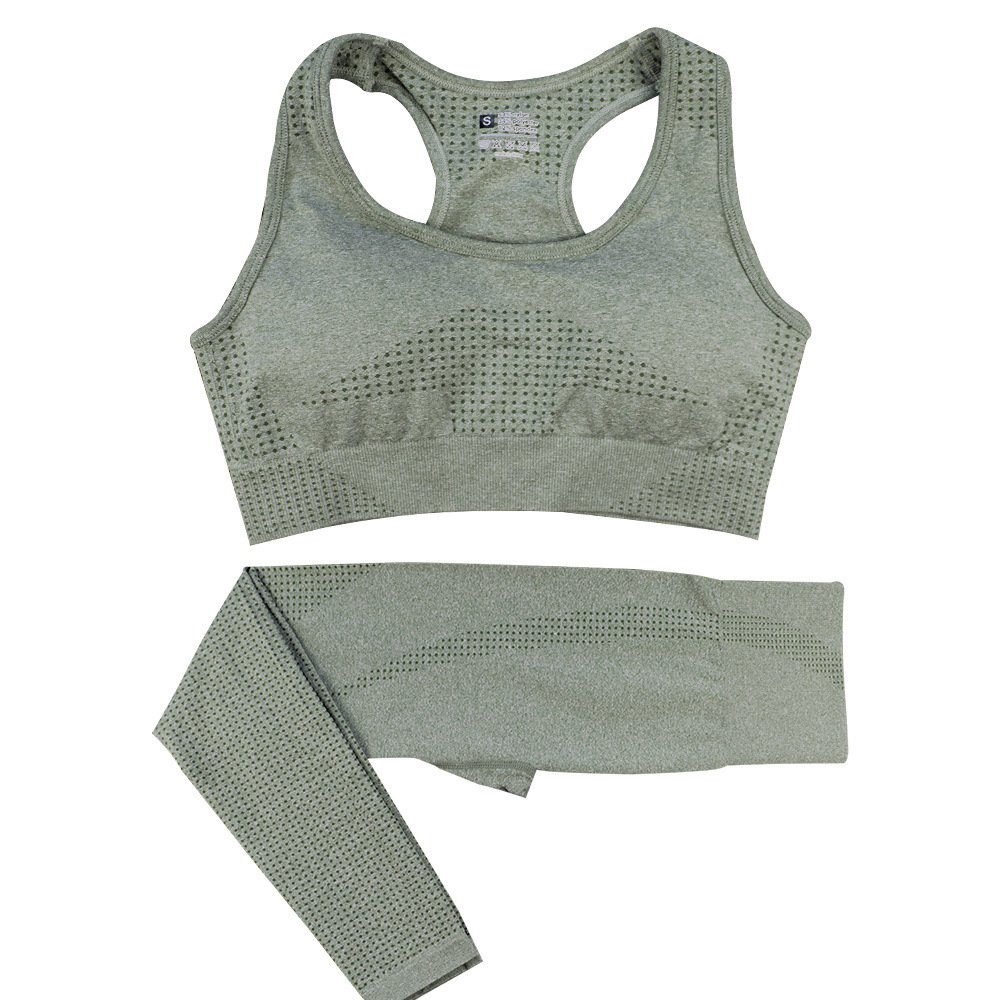 2PCS Seamless Yoga Set Women Tracksuit High Waist Leggings Workout Sportswear Gym Clothing Fitness Crop Top Sports Suits Gym Set - Image 10