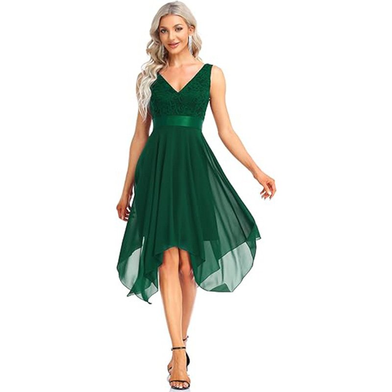 Women's Lace Chiffon Cocktail Ball Gown - Image 4