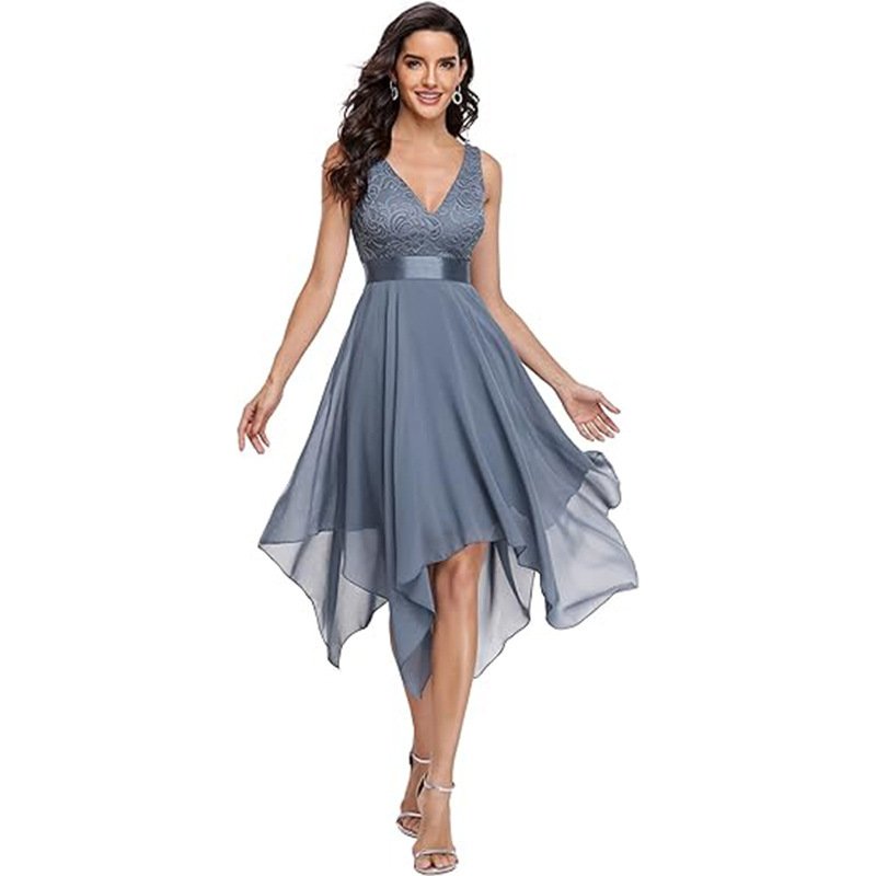 Women's Lace Chiffon Cocktail Ball Gown - Image 5