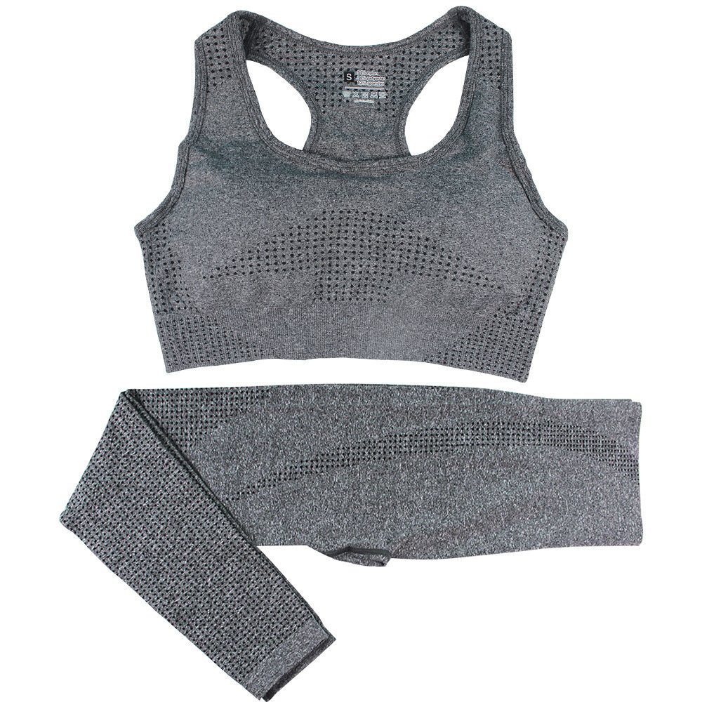 2PCS Seamless Yoga Set Women Tracksuit High Waist Leggings Workout Sportswear Gym Clothing Fitness Crop Top Sports Suits Gym Set - Image 4